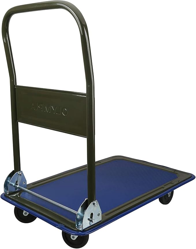 Olympia Tools Foldable Push Cart Dolly - 300 Lb. Capacity Heavy Duty Platform - Image 4