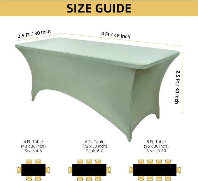 118 2-Pack 4ft Spandex Table Covers - Image 4