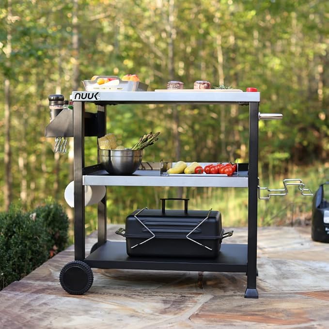 NUUK Three-Shelf Movable Outdoor Dining Cart Table - Image 5