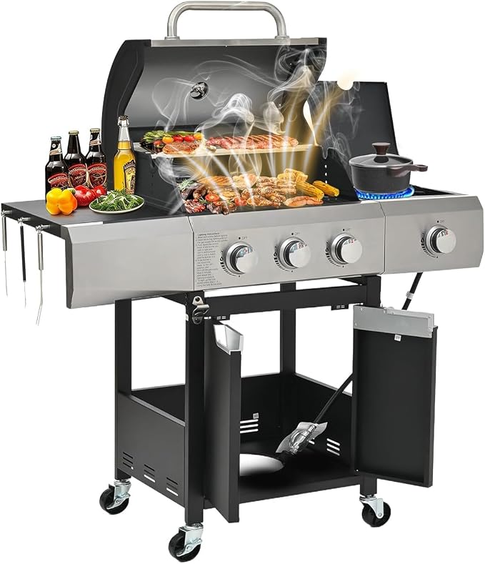 3-Burner Propane Gas BBQ Grill by LCKJZYL