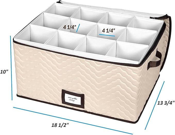 Wine Glass Storage Box with Dividers - Image 3