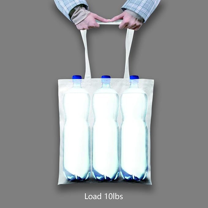 TOPDesign 12-Pack Economical 16"x15" White Cotton Tote Bag, Lightweight Medium - Image 6
