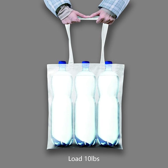 TOPDesign 5-Pack Economical 16"x15" White Cotton Tote Bag, Lightweight Medium - Image 6