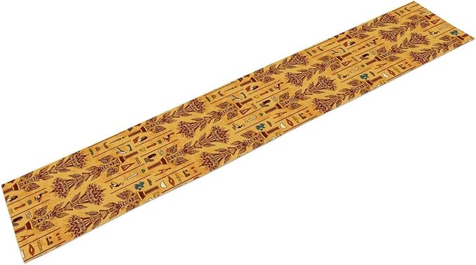 Egyptian Table Runner, Rustic Egypt Mythology Pharaohs African Hieroglyphs Old - Image 8