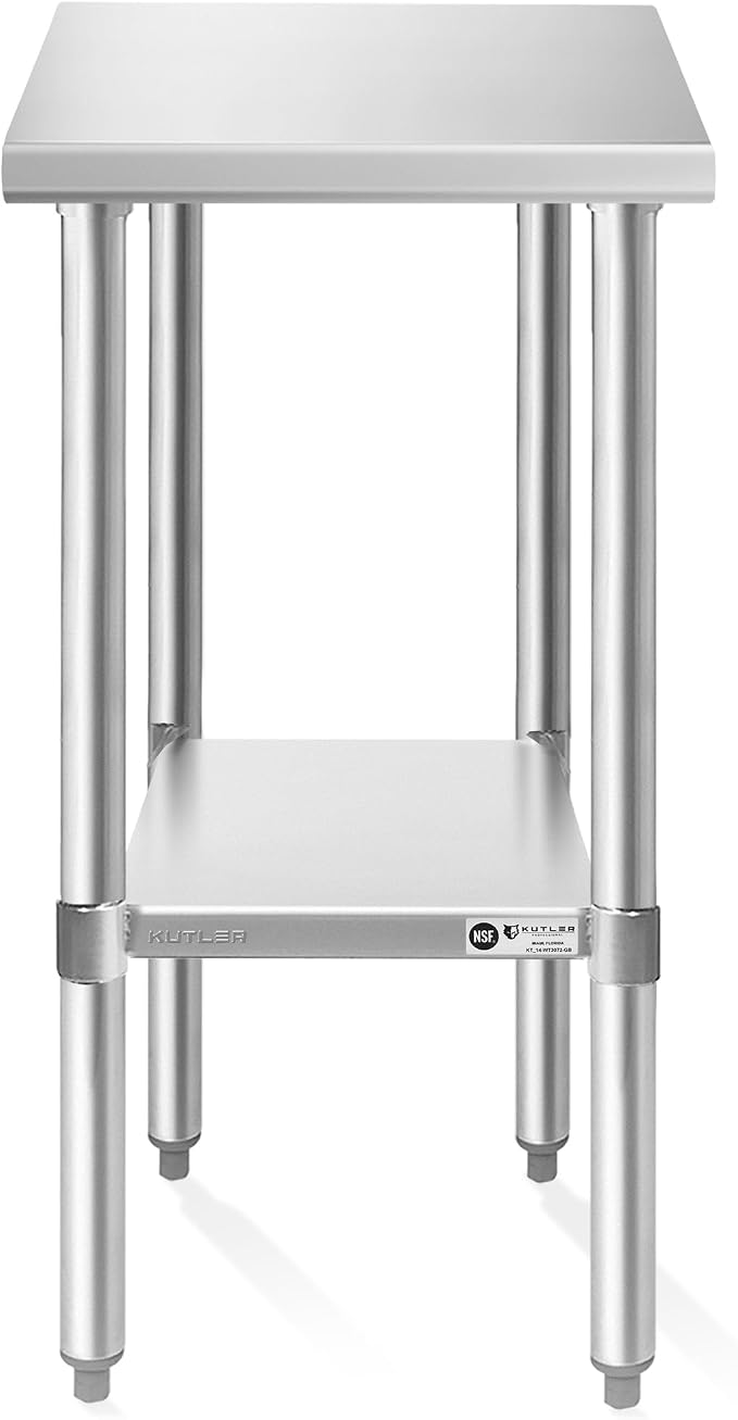 KUTLER Stainless Steel Table 24 x 12 Inches, NSF Heavy Duty Commercial Kitchen - Image 2
