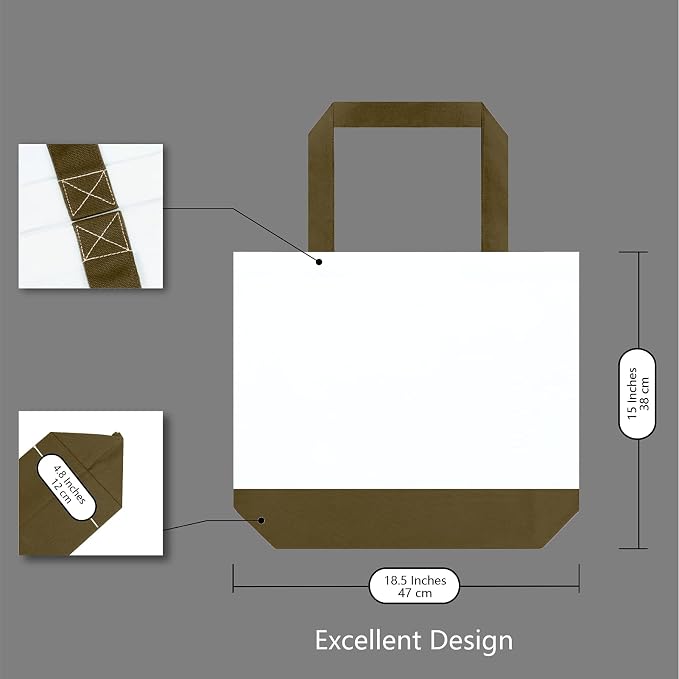 TOPDesign 3-Pack Super Strong Large 12oz Cotton Canvas Tote Bags, Reusable - Image 5