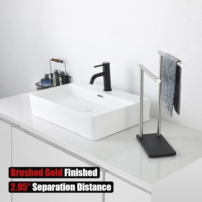 JQK Hand Towel Holder Stand Brushed, Modern Tree Rack Free Standing - Image 5