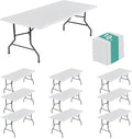 LUSHVIDA 10 Packs Vinyl Tablecloths by LUSHVIDA