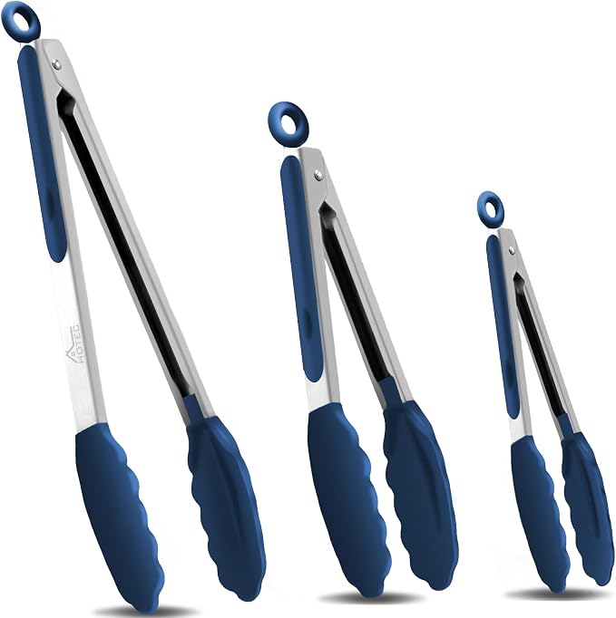 HOTEC Premium Stainless Steel Locking Kitchen Tongs by Hotec
