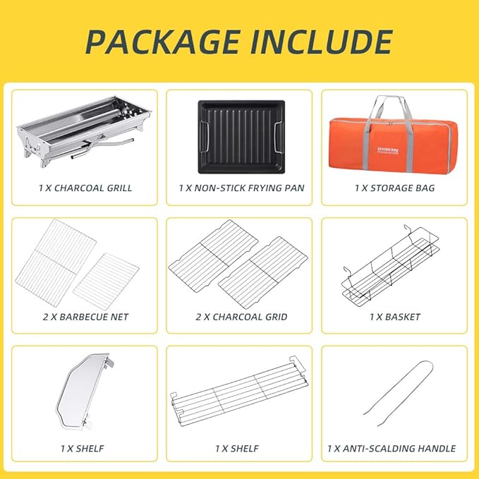 Portable Charcoal Grill, Outdoor BBQ Grill - Image 3