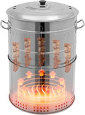Portable Charcoal Grills, Stainless Steel BBQ Grill Barrel, 360° Smokeless by Unknown