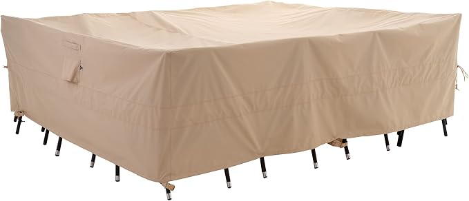 WJ-X3 Dining Set Cover 86W x 47D x 31H Inch, Heavy Duty Patio Table Cover by WJ-X3