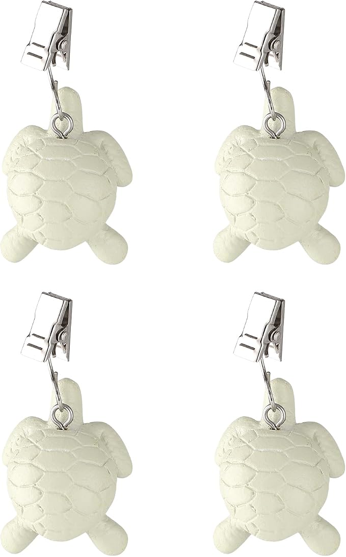 TwoFish Home Set of 4 Turtle Resin Table Cover Tablecloth Weights Clips Turtle - Image 4