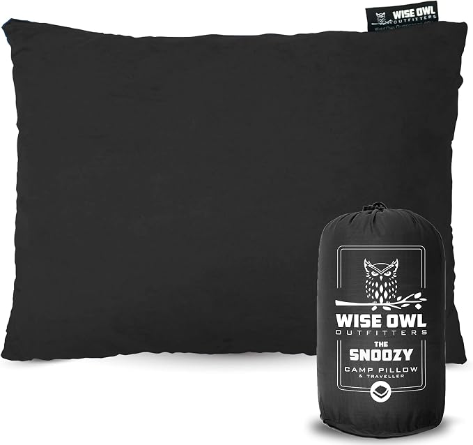 Wise Owl Outfitters Camping Pillow – Memory Foam Travel Pillow by WiseOwlOutfitters