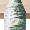 Green Forest Table Runner, Rustic Farmhouse Green Pine Tree Woodland Seasonal by Unknown