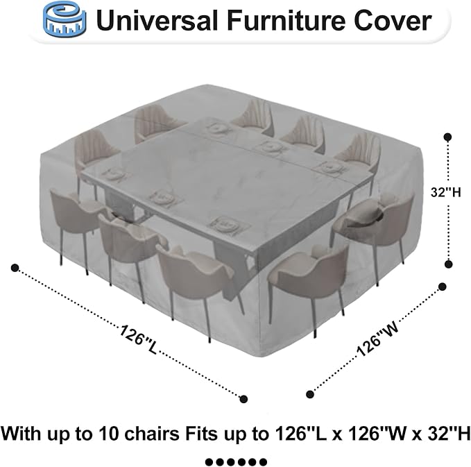 OutdoorLines Outdoor Waterproof Patio Table Furniture Set Covers - Image 2
