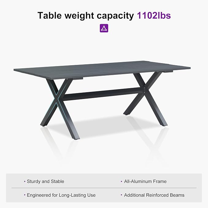 PURPLE LEAF 9 Pieces Outdoor Dining Set Patio Furniture Set - Image 3