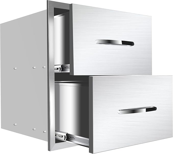 Pull Out Trash Drawer, Lower Sliding Rails Stainless Steel Roll Out Trash Bin by OLIPIC