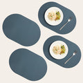 Steel Blue Oval Silicone Placemats Set of 4 – Heat Resistant, Waterproof by Unknown