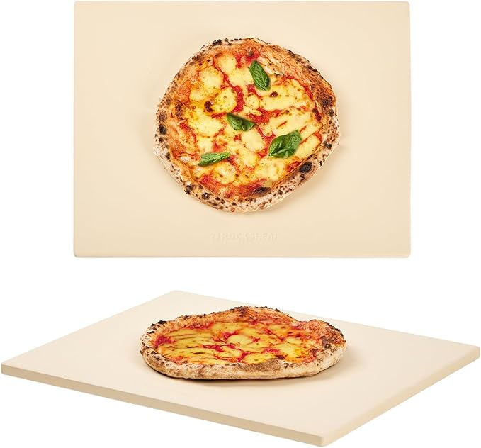 Professional Pizza Stone for Oven – 13.8x17.7 Inch Cordierite Baking Stone Board by ROCKSHEAT