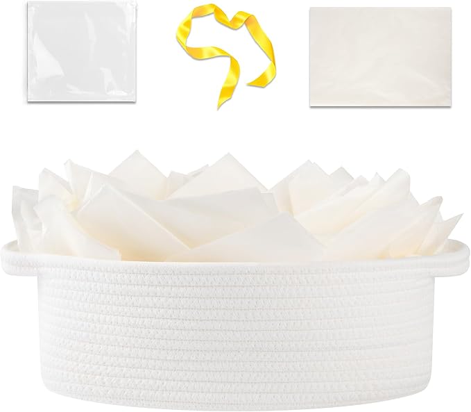 OIAHOMY Gift Basket Empty with Handle, 13.4"x 10"x 5.5" Small Woven Basket with by MasterofSpaceOptimization