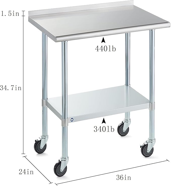 Stainless Steel Table for Prep & Work - Image 3