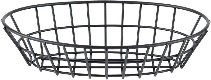 G.E.T. 4-30144 9.75" x 6.25" Oval Basket, 2.25" Clipper Mill, Iron Powder Coated by Unknown