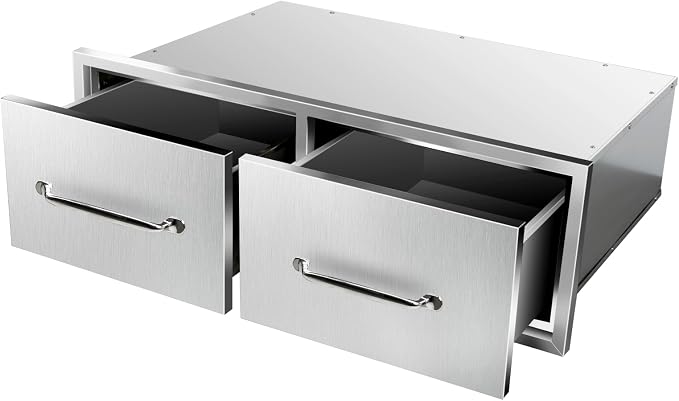 Outdoor Kitchen Drawers 30"Wx10"Hx20"D Flush Mount Access Horizontal 2-Drawer by Unknown