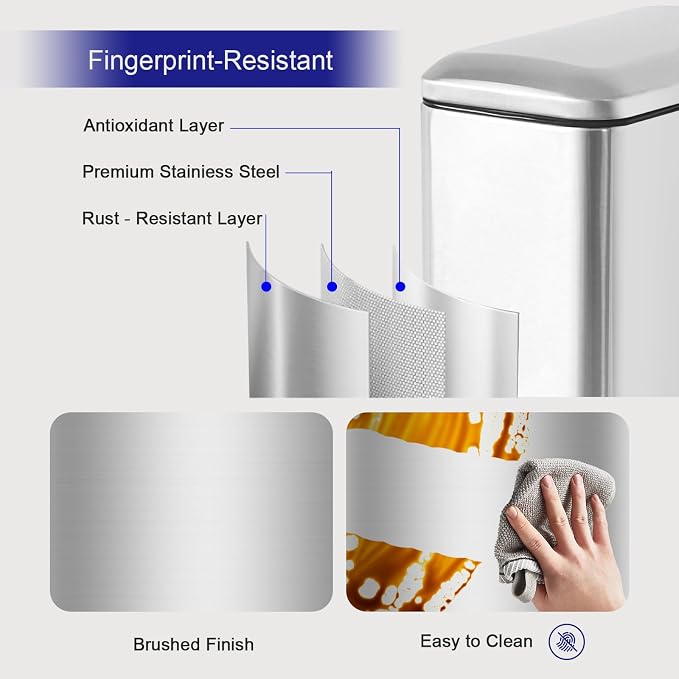 Bathroom Trash Can，5L/1.3 Gallon Trash Can - Image 3
