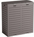 Outdoor Trash Can with lid, Waterproof, UV-Resistant Resin Garbage Can by Unknown