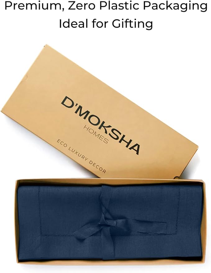 D'Moksha Homes Linen Navy Blue Table Runner 36 Inches - Image 6