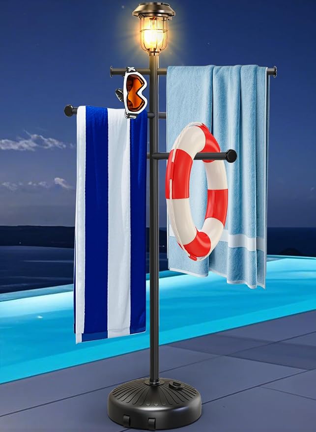 Solar Light Pool Towel Rack by Semoprus