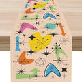 Mid Century Table Runner, Retro 1950s Atomic Minimalist Modern Abstract by Unknown