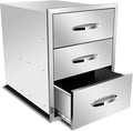 Flush Mount Stainless Steel Double Drawers by OLIPIC
