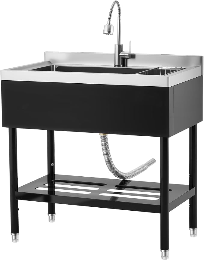 Stainless Steel Utility Sink, Adjustable Leg by Unknown