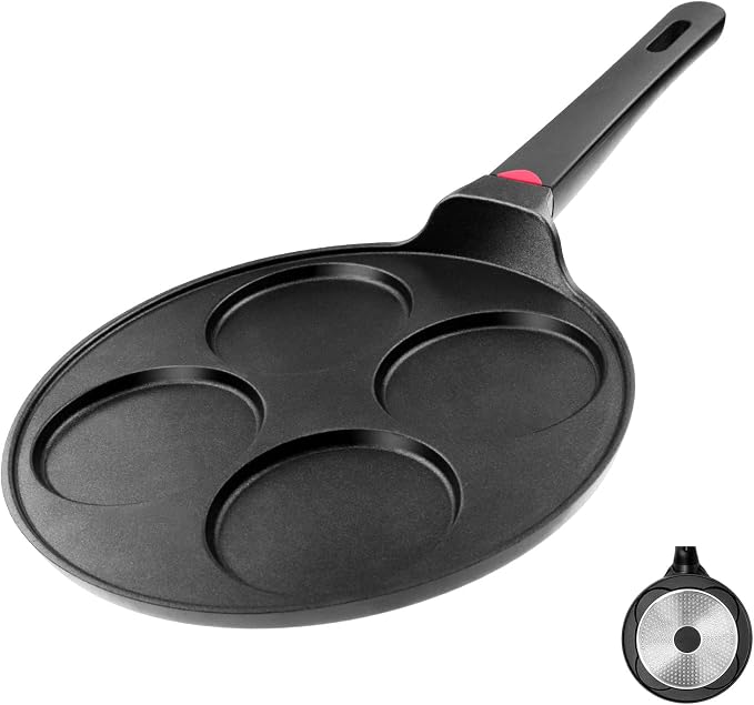 Pancake Pan Nonstick-Suitable for All Stovetops & Induction Cooker, 10.5 Inch by CAINFY