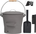 BRIAN & DANY Ash Bucket with Lid, 2.6 Gallon Fireplace Ash Bucket with Shovel by BRIANDANY