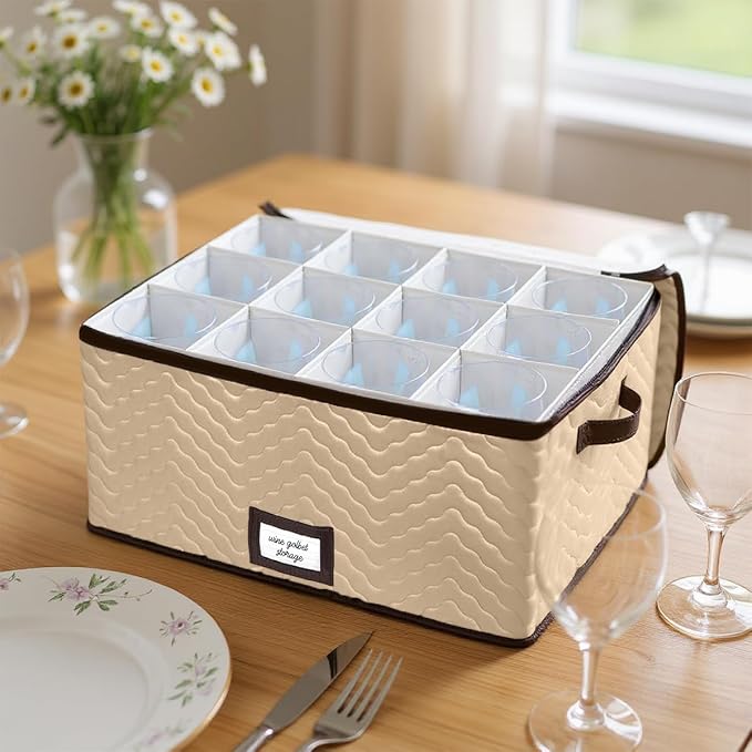 Wine Glass Storage Box with Dividers - Image 6
