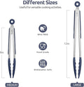 Silicone-Tipped Kitchen Tongs with Lock, Midnight Blue