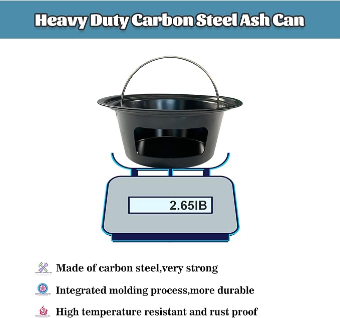 KAMaster Ash Can with Folding Handle Compatible with Large Big Green Egg - Image 5