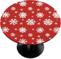 Christmas Snowflake Red White Round Table Cloth Cover, Elastic Edge Waterproof by ModaQua