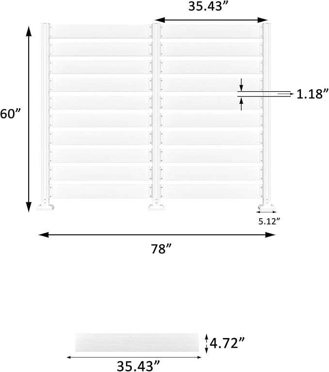 MUPATER 60"×78" No-Dig Privacy Screen, Sturdy Outdoor Screen - Image 2
