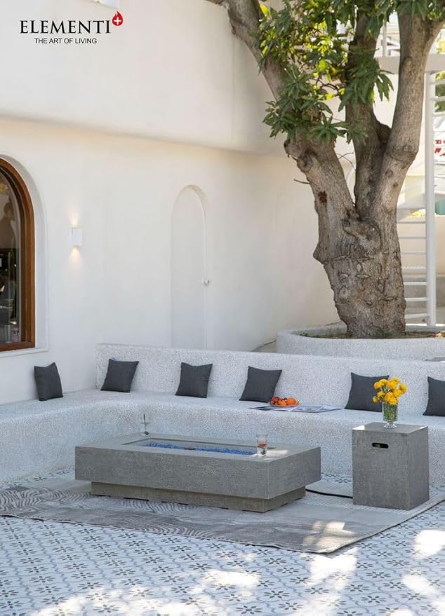 Elementi+ | Bundle Riviera Gas Fire Pit Cast Concrete 60" Rectangular Fire Table - Image 6