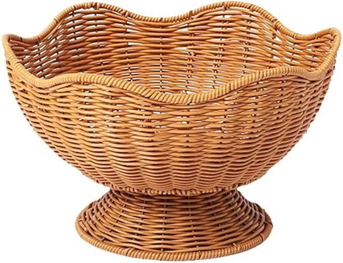 RT&BS Round Woven Fruit Basket for Counter, Christmas Food Bowl, Eco-Friendly by RT%26BS