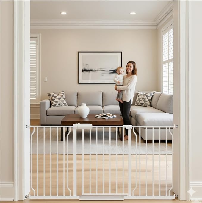 57.5-62" Extra Wide Baby Gate for Doorways by FlowerFrail