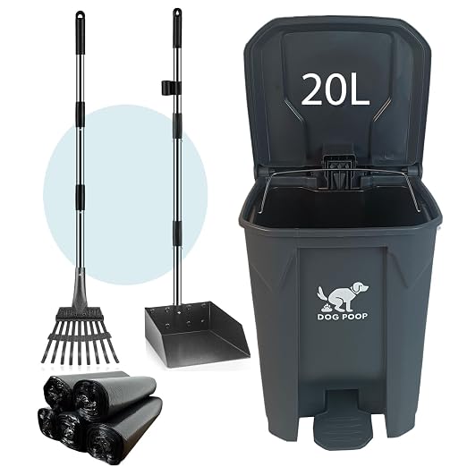 Large Dog Poop Trash Can Outdoor 20L / 5.3 Gallon by AkoSlale