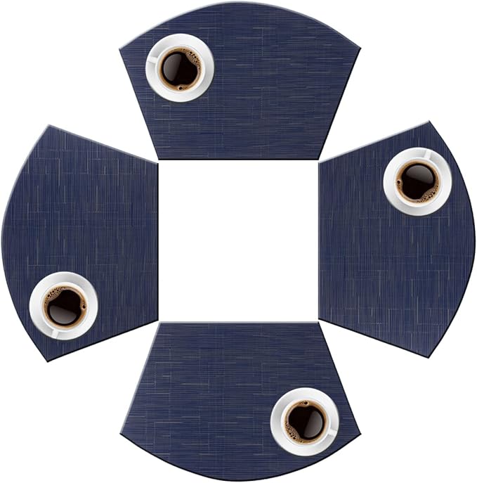 PIGCHCY Wedge Shaped Placemats for Dining Table Washable Vinyl Placemats Heat - Image 4