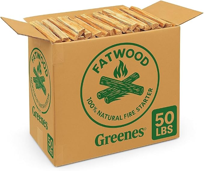 Greenes Fence Fatwood Fire Starter – 50 lb Box – 100% Natural Resin Pine by GreenesFenceCompany