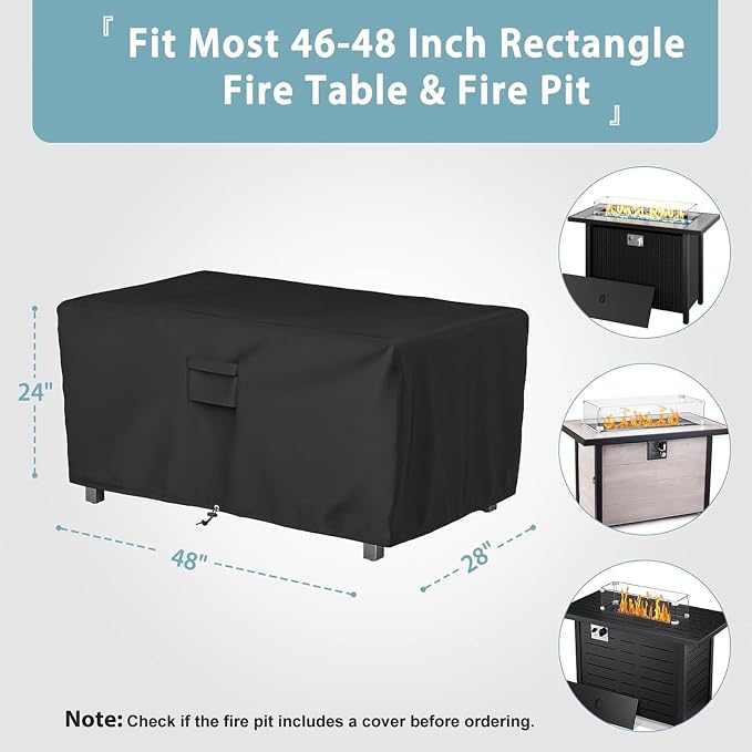 SHINESTAR Rectangle Fire Pit Cover, Fits - Image 2