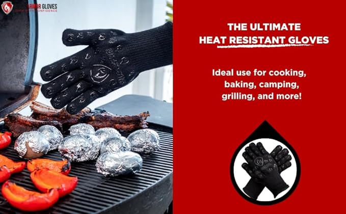 Grill Armor Oven Gloves – 932°F Heat, Fire & Cut Resistant Mitts - Image 2